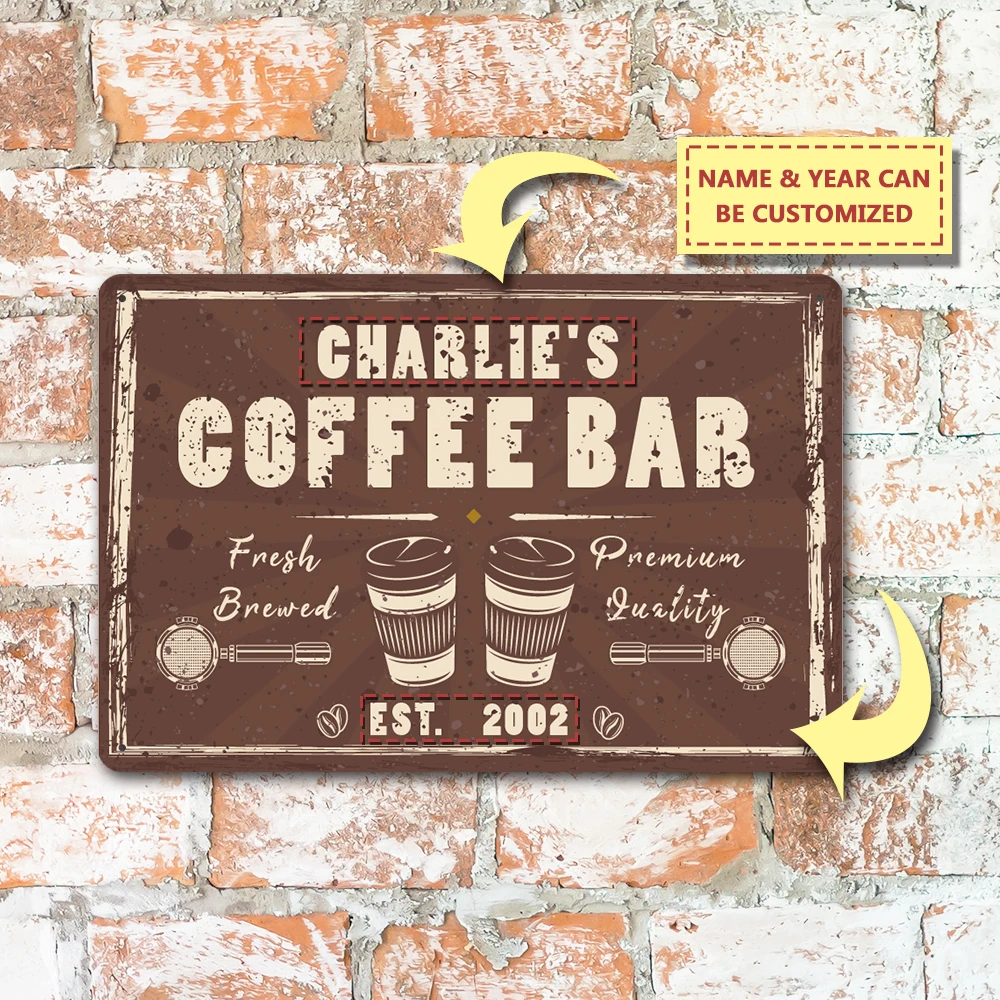 1pc coffee Bar creative Customized name Metal Wall Signs Metal Wall Plaque For Bar Decor
1pc coffee Bar creative Customized name Metal Wall Signs Metal Wall Plaque For Bar Decor