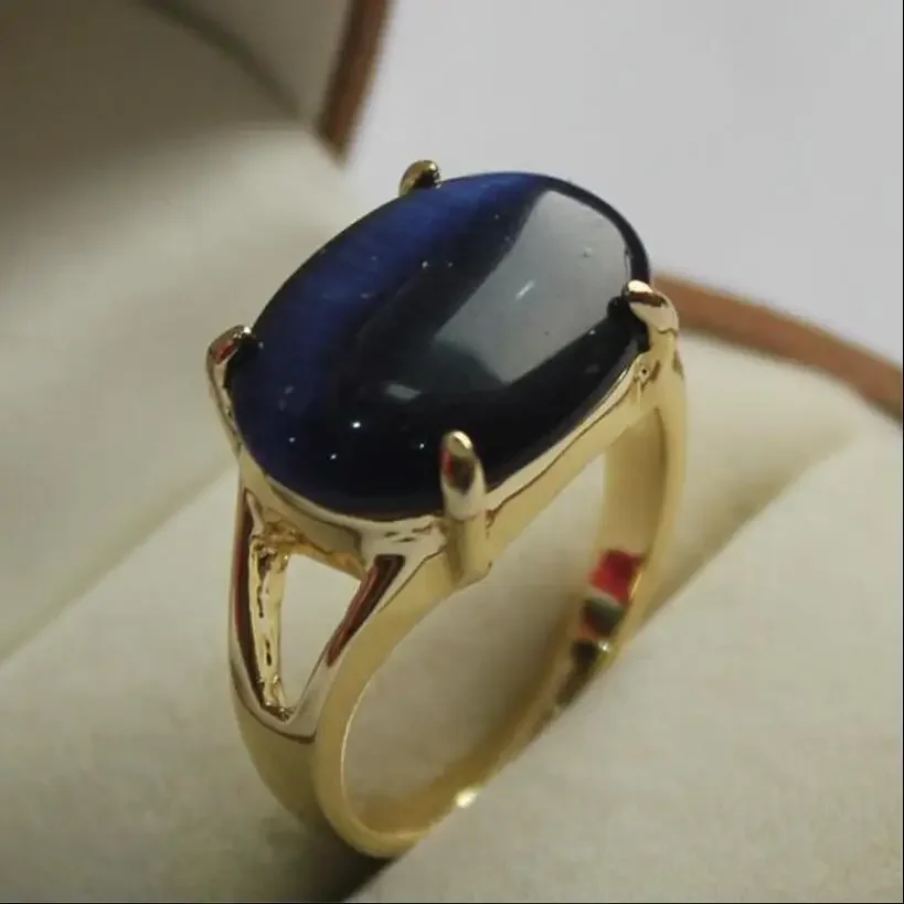 Fashion simple women's dark black blue opal oval gold-plated ring
Fashion simple women's dark black blue opal oval gold-plated ring