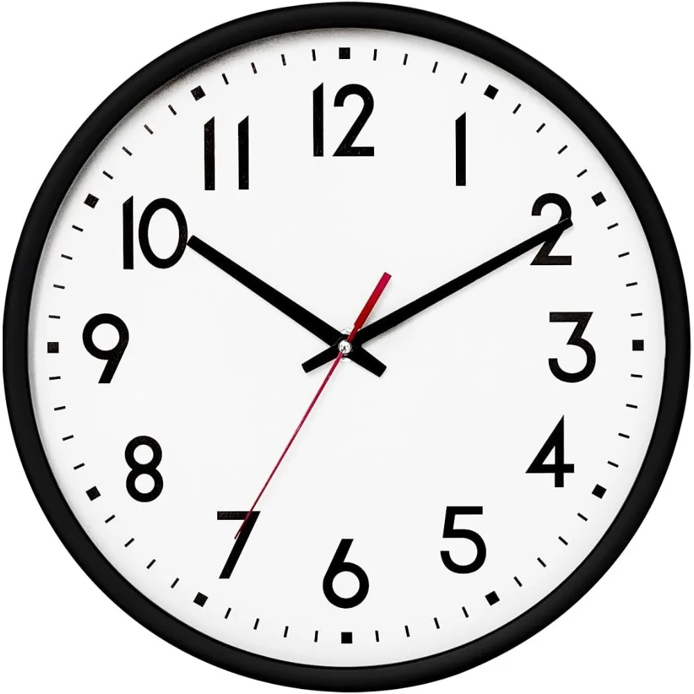 Black silent wall clock, battery powered, 8-inch modern non ticking analog clock, decorative for kitchen bedding
Black silent wall clock, battery powered, 8-inch modern non ticking analog clock, decorative for kitchen bedding