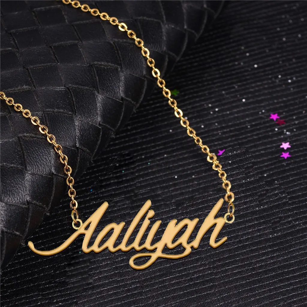 Dainty Aaliyah Name Necklace for Women Personalized Stainless Steel Jewelry Gold color Pendant Femme Mothers Girlfriend Gift
Dainty Aaliyah Name Necklace for Women Personalized Stainless Steel Jewelry Gold color Pendant Femme Mothers Girlfriend Gift