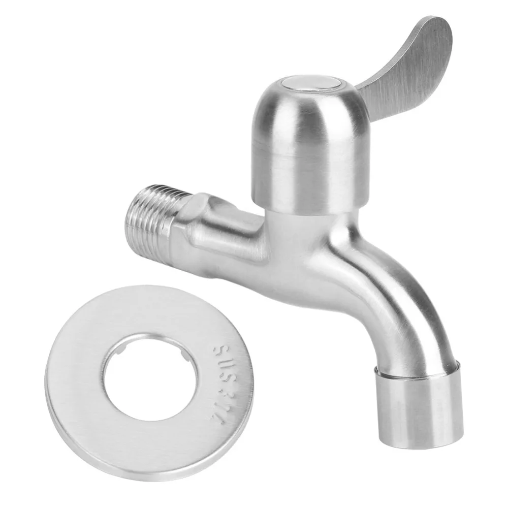 304 Stainless Steel Faucet G1/2 Inch Thread Single Cold Water Faucet Tap with Bubbler and Valve Wall Mounted Water Tap Home
304 Stainless Steel Faucet G1/2 Inch Thread Single Cold Water Faucet Tap with Bubbler and Valve Wall Mounted Water Tap Home
