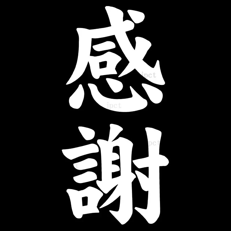 JPzs - Various sizes of interesting Chinese characters' thank you 'style vinyl sticker for cars. White/black five colors 24.5cm
JPzs - Various sizes of interesting Chinese characters' thank you 'style vinyl sticker for cars. White/black five colors 24.5cm
