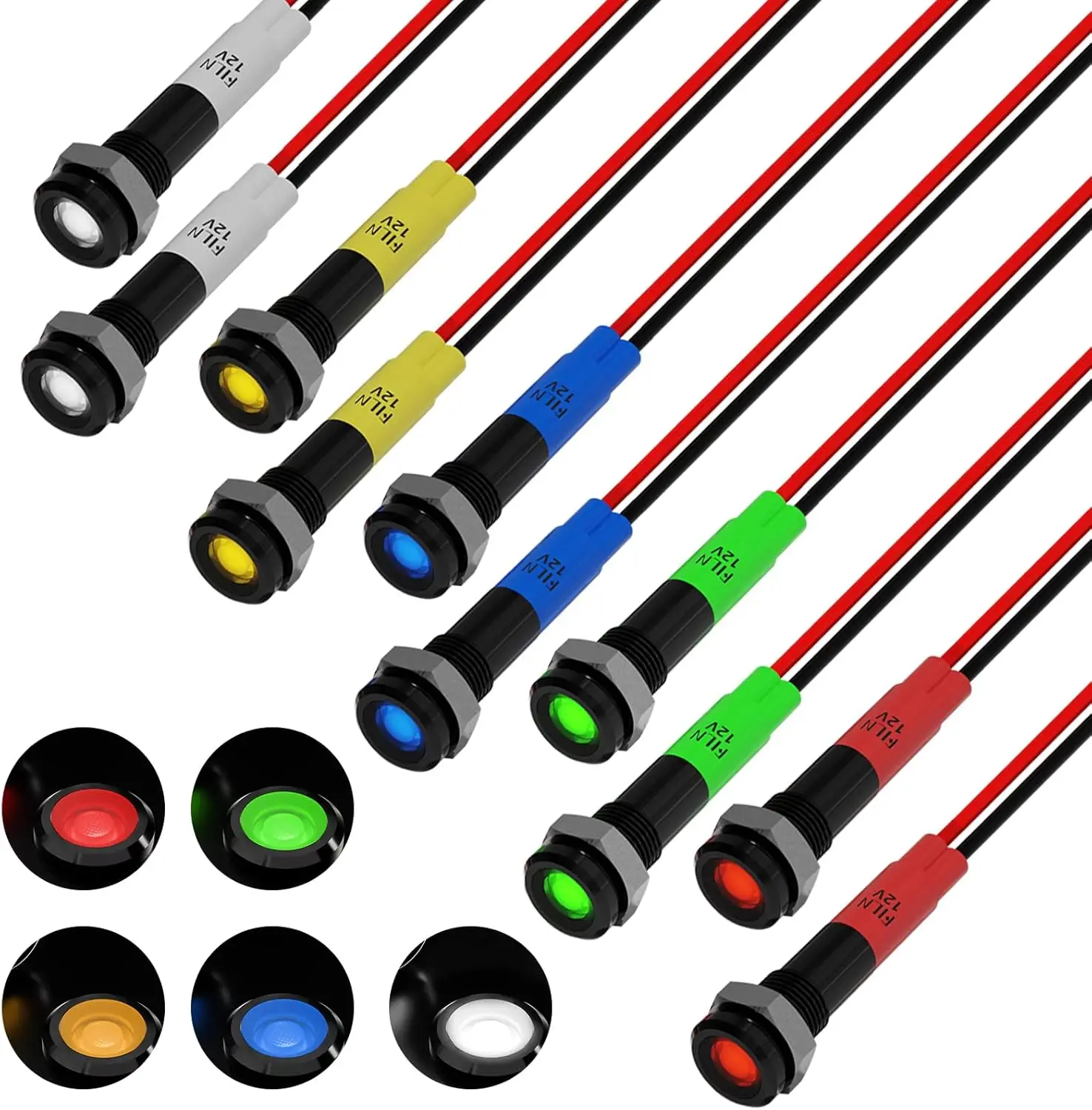 10 шт. водонепроницаемых светодиодных сигнальных ламп 6 мм 12-24 В переменного тока для автомобилей, грузовиков, лодок, многоцветные индикаторы
10 шт. водонепроницаемых светодиодных сигнальных ламп 6 мм 12-24 В переменного тока для автомобилей, грузовиков, лодок, многоцветные индикаторы