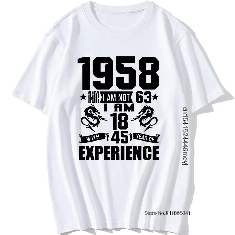 Funny Made In 1958 63th Birthday Gift Print Joke T-shirt 63 Years Awesome Husband Casual Short Sleeve Cotton T Shirts Men
Funny Made In 1958 63th Birthday Gift Print Joke T-shirt 63 Years Awesome Husband Casual Short Sleeve Cotton T Shirts Men