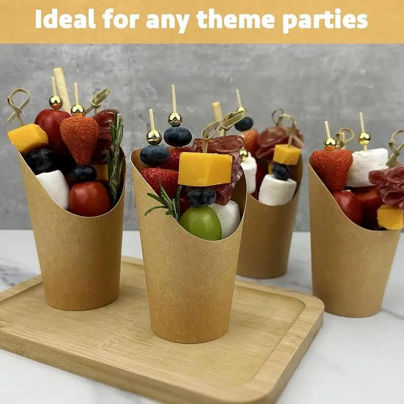 Charcuterie Cups With Cocktail Picks 12oz French Fries Cups Disposable Kraft Paper Cups Snack Containers with Cocktail Toothpic
Charcuterie Cups With Cocktail Picks 12oz French Fries Cups Disposable Kraft Paper Cups Snack Containers with Cocktail Toothpic