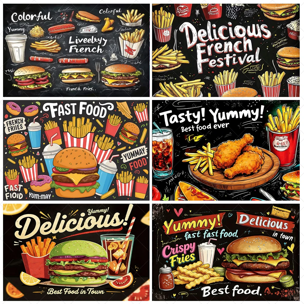 Quick Food Theme Birthday Partys Decoration Hamburger French Fries Pizza Background Banner Photography Backdrop Supplies props
Quick Food Theme Birthday Partys Decoration Hamburger French Fries Pizza Background Banner Photography Backdrop Supplies props
