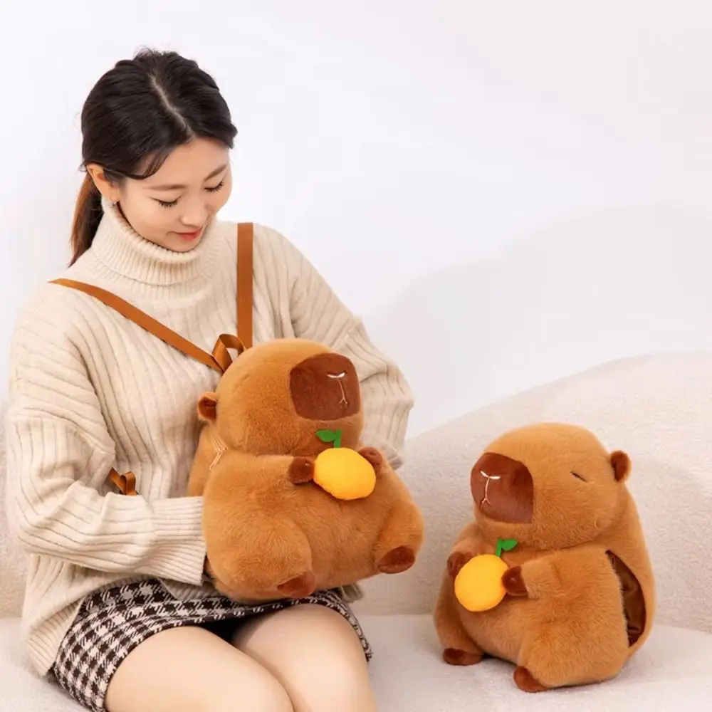 Adjustable Straps Capybara Plush Backpack PP Cotton Brown Capybara Hand Warmer Pillow Furry Large Capacity Capibala Stuffed Doll
Adjustable Straps Capybara Plush Backpack PP Cotton Brown Capybara Hand Warmer Pillow Furry Large Capacity Capibala Stuffed Doll