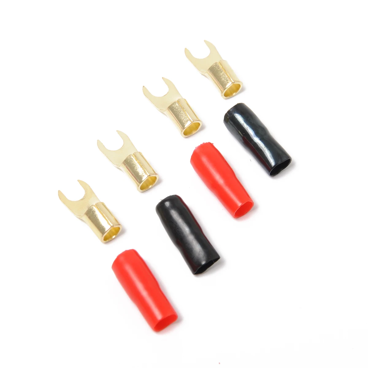 10pcs 10 Pairs Crimp Terminals 8ga Spade Connectors Red Black Fork Copper Plated Anti Corrosion Speaker Wire Accessories
10pcs 10 Pairs Crimp Terminals 8ga Spade Connectors Red Black Fork Copper Plated Anti Corrosion Speaker Wire Accessories