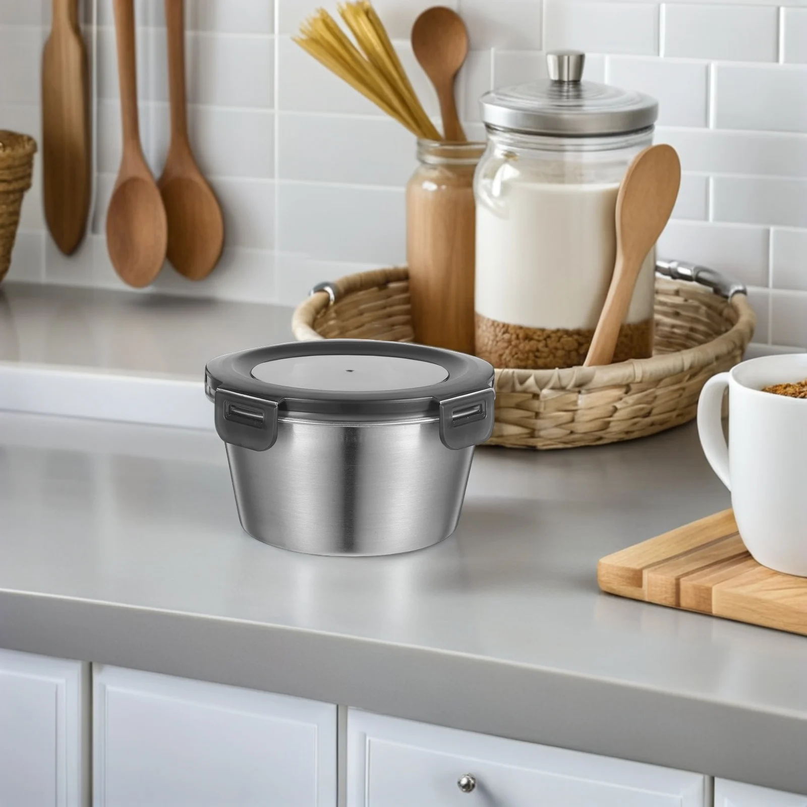 Stainless Steel Containers Stainless Steel Snack Box Airtight Seal Round Shape Lid Meal Prep Freezer Storage Kitchen Supplies
Stainless Steel Containers Stainless Steel Snack Box Airtight Seal Round Shape Lid Meal Prep Freezer Storage Kitchen Supplies