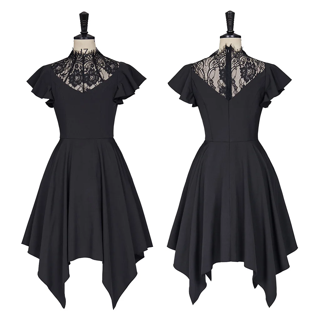( in stock ) Women's Girl Black Gothic Dresses Lace Neckline Vintage Gothic Steampunk Vampire Party Dress Halloween Set
( in stock ) Women's Girl Black Gothic Dresses Lace Neckline Vintage Gothic Steampunk Vampire Party Dress Halloween Set
