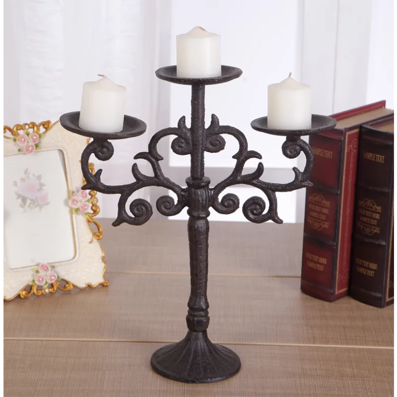 European retro candlestick cast iron three-headed candlestick wax holder classical candlestick club villa decoration
European retro candlestick cast iron three-headed candlestick wax holder classical candlestick club villa decoration