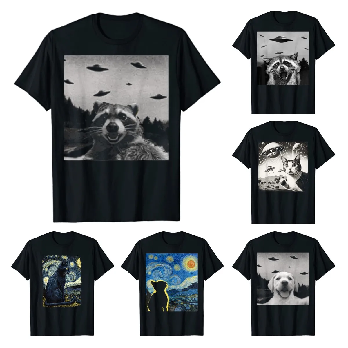 Alien UFO Funny Raccoon T-Shirt Men Clothing 1981 Shirt Cotton Four Seasons Daily Tees Streetwear Multi Size Summer
Alien UFO Funny Raccoon T-Shirt Men Clothing 1981 Shirt Cotton Four Seasons Daily Tees Streetwear Multi Size Summer