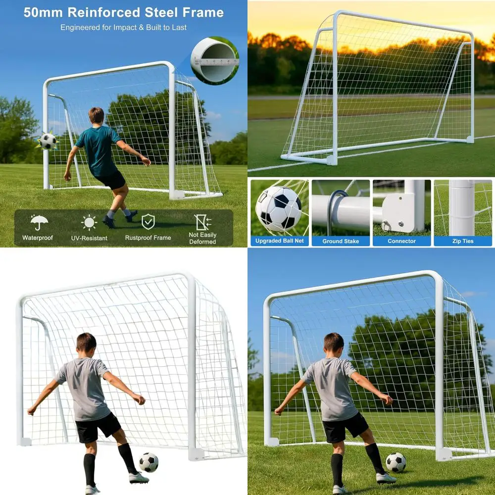 Versatile Soccer Goals: 6x4 to 24x8 for Backyard, Full-Size, and Teen/Adult Training
Versatile Soccer Goals: 6x4 to 24x8 for Backyard, Full-Size, and Teen/Adult Training