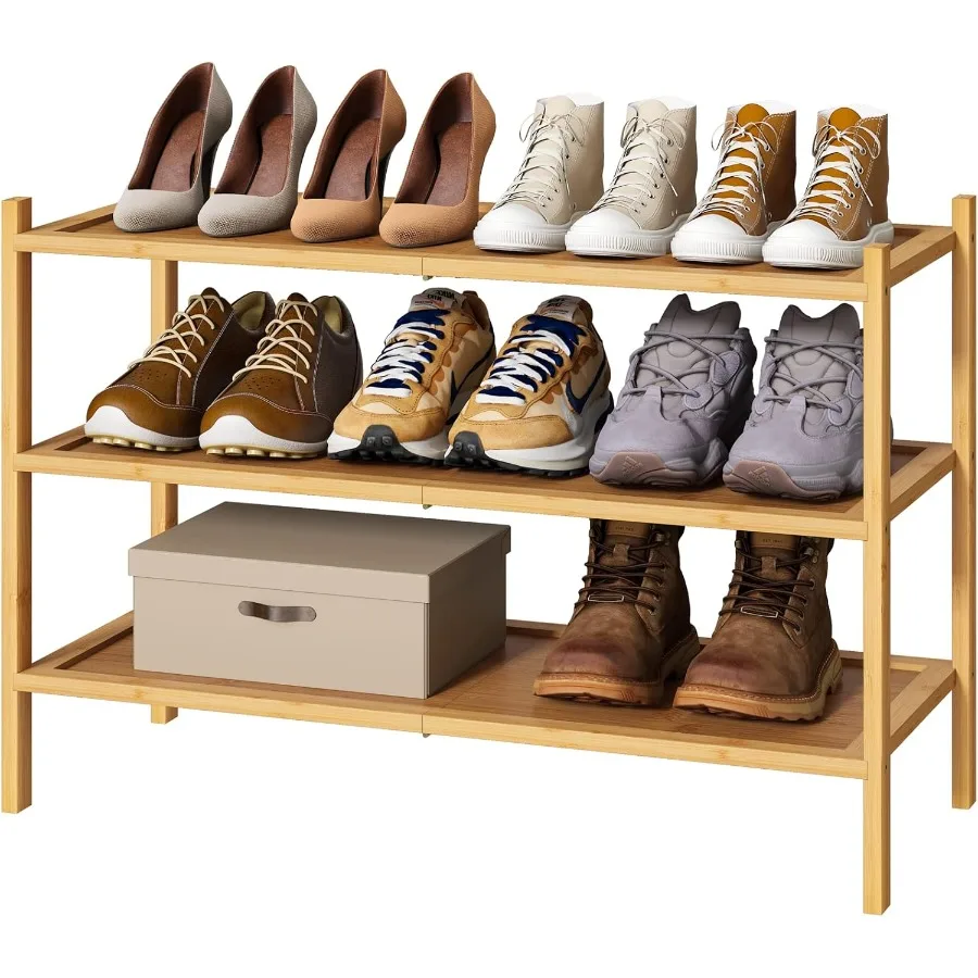 3Tier Shoe Rack for Closet Bamboo Wood Shoe Rack for Indoor Outdoor Stackable Shoe Organizer for Entryway Natural 3Tier
3Tier Shoe Rack for Closet Bamboo Wood Shoe Rack for Indoor Outdoor Stackable Shoe Organizer for Entryway Natural 3Tier