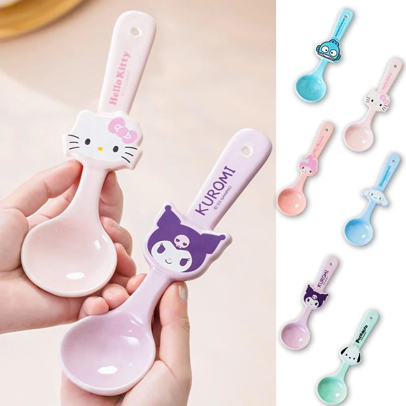 Sanrio Hello Kitty керамические бытовые ложки с широкой ручкой, ложка для десерта, посуда, ложки для прикорма, подарок для детей
Sanrio Hello Kitty керамические бытовые ложки с широкой ручкой, ложка для десерта, посуда, ложки для прикорма, подарок для детей