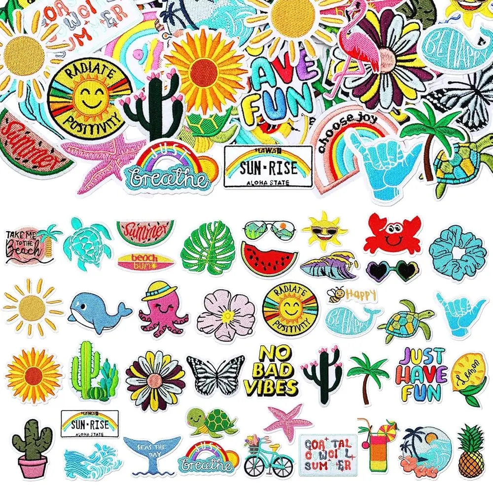 80 Pcs Summer Iron on Patches for Trucker hat Beach Hawaiian Sew on Embroidered Cute Patches Applique Repair DIY Crafts for
80 Pcs Summer Iron on Patches for Trucker hat Beach Hawaiian Sew on Embroidered Cute Patches Applique Repair DIY Crafts for
