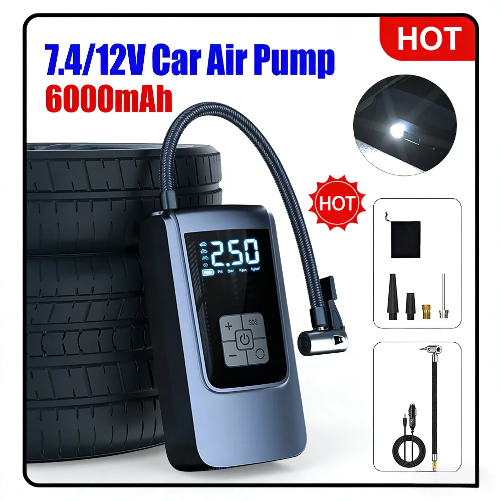 7,4/12 В портативный насос для автомобильных шин 150PSI беспроводной воздушный компрессор автоматическая остановка защита от перегрева для автомобиля мотоцикл шарики Infl
7,4/12 В портативный насос для автомобильных шин 150PSI беспроводной воздушный компрессор автоматическая остановка защита от перегрева для автомобиля мотоцикл шарики Infl