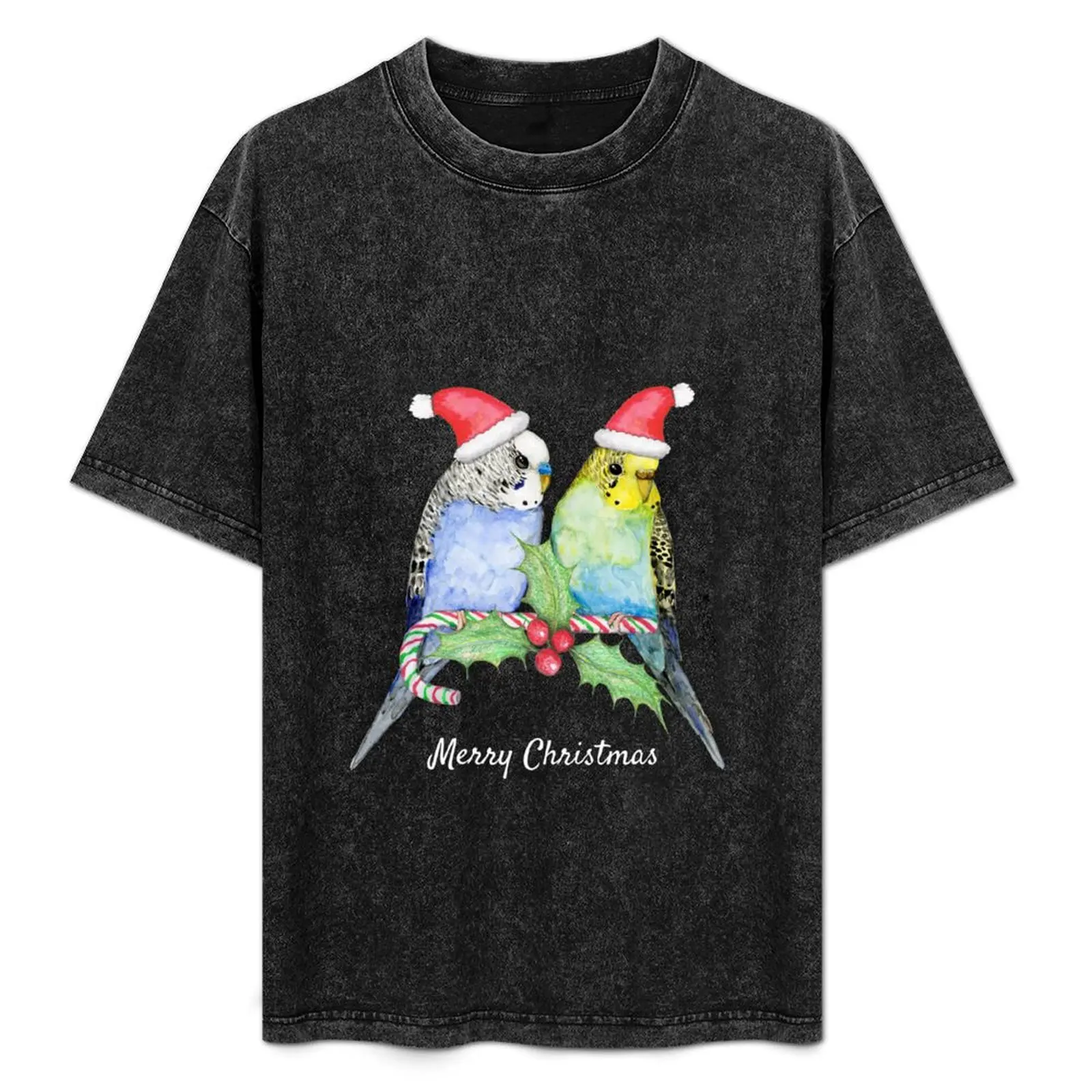 Two cute budgies Christmas style T-Shirt Minimalist Plain Crew Neck T-Shirt
Two cute budgies Christmas style T-Shirt Minimalist Plain Crew Neck T-Shirt