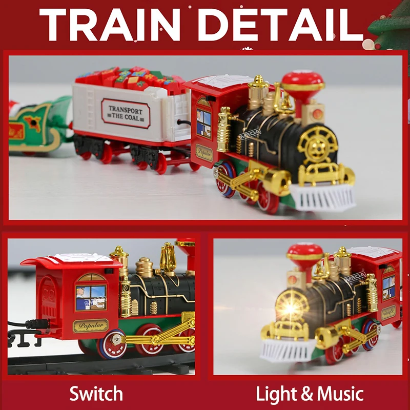 Christmas Decoration Railway Train with Sound/Light/Santa Claus Classic Hanging Track Electric Train Toys for Christmas Tree
Christmas Decoration Railway Train with Sound/Light/Santa Claus Classic Hanging Track Electric Train Toys for Christmas Tree 