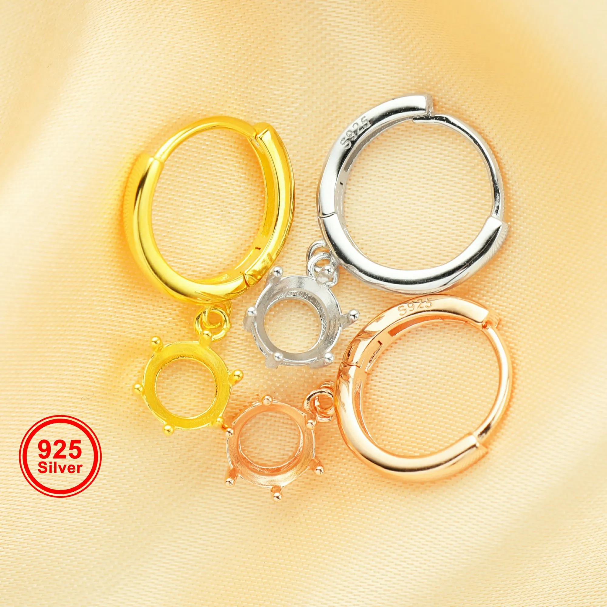 6MM Round Six Prongs Hoop Earrings Settings,Solid 925 Sterling Silver Rose Gold Plated Earrings,Simple Earrings 1706135
6MM Round Six Prongs Hoop Earrings Settings,Solid 925 Sterling Silver Rose Gold Plated Earrings,Simple Earrings 1706135