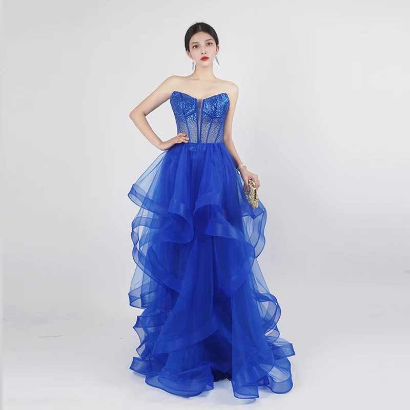 Luxury Blue Prom Dress Bespoke Ruffled Evening Gown For Party Boutique Special Occasions YM61
Luxury Blue Prom Dress Bespoke Ruffled Evening Gown For Party Boutique Special Occasions YM61