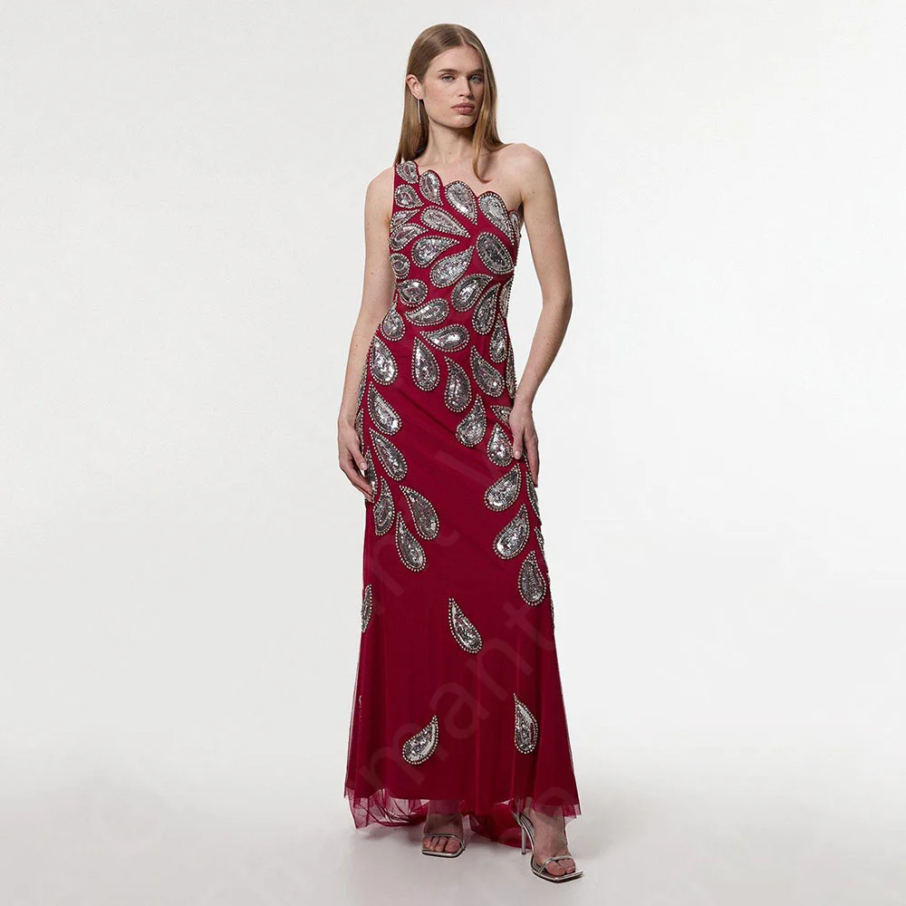 Customized On Sale Sparkling Evening Dresses Red Prom Party Gowns One Shoulder Beaded Wedding Guest Dress Back Out Floor Length
Customized On Sale Sparkling Evening Dresses Red Prom Party Gowns One Shoulder Beaded Wedding Guest Dress Back Out Floor Length
