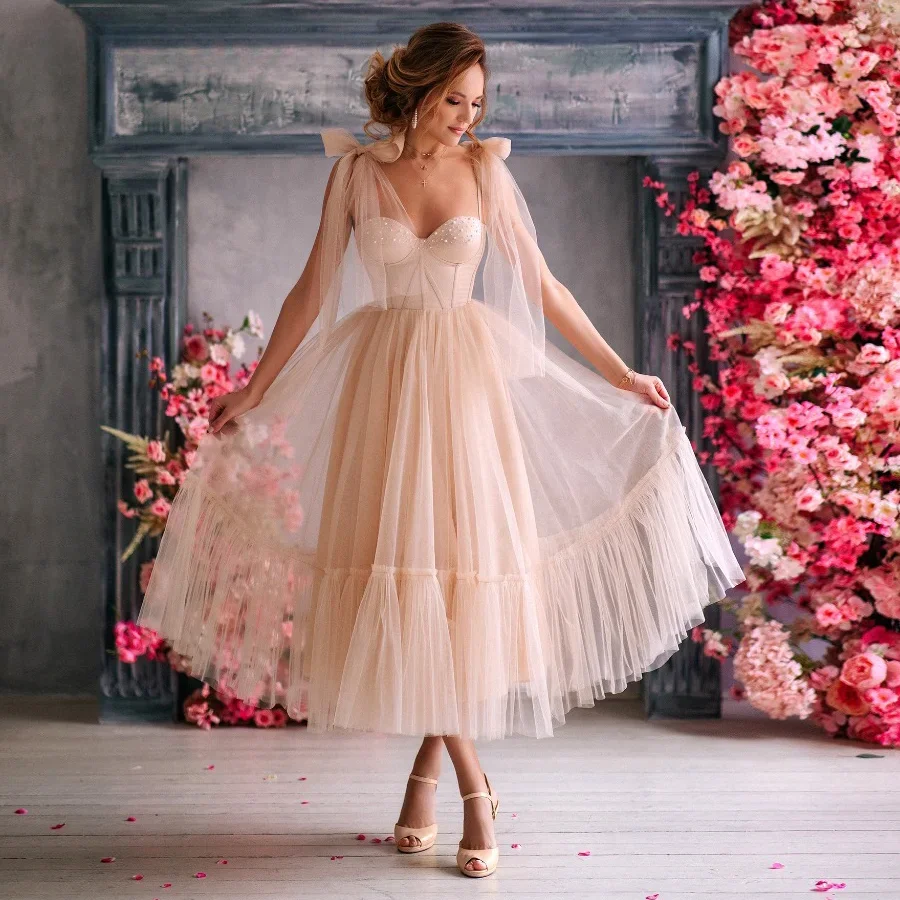 Light Pink Tea Length Prom Dresses For Wedding Party Women's Dress Spaghetti Strap Bow Graduation Long Luxury Cocktail Occasion
Light Pink Tea Length Prom Dresses For Wedding Party Women's Dress Spaghetti Strap Bow Graduation Long Luxury Cocktail Occasion