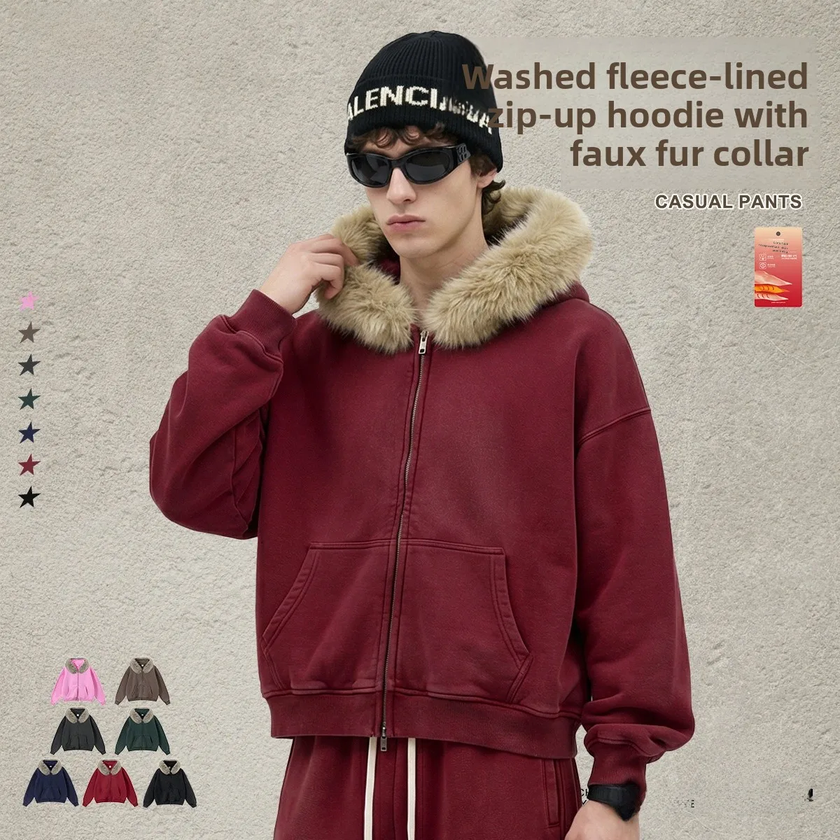 Men's Thiened Fce Lined Zipper Hooded Cardigan Coat Retro Waed Boxy Fur Collar Autumn Winter Casual Wear Polyester Fabric
Men's Thiened Fce Lined Zipper Hooded Cardigan Coat Retro Waed Boxy Fur Collar Autumn Winter Casual Wear Polyester Fabric
