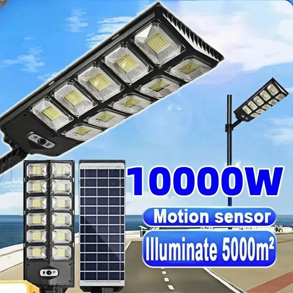 IPX6 Super Bright Solar Street Light 10000W 3 Modes Street Lamp Motion Sensor Human Induction Yard Light Outdoor
IPX6 Super Bright Solar Street Light 10000W 3 Modes Street Lamp Motion Sensor Human Induction Yard Light Outdoor
