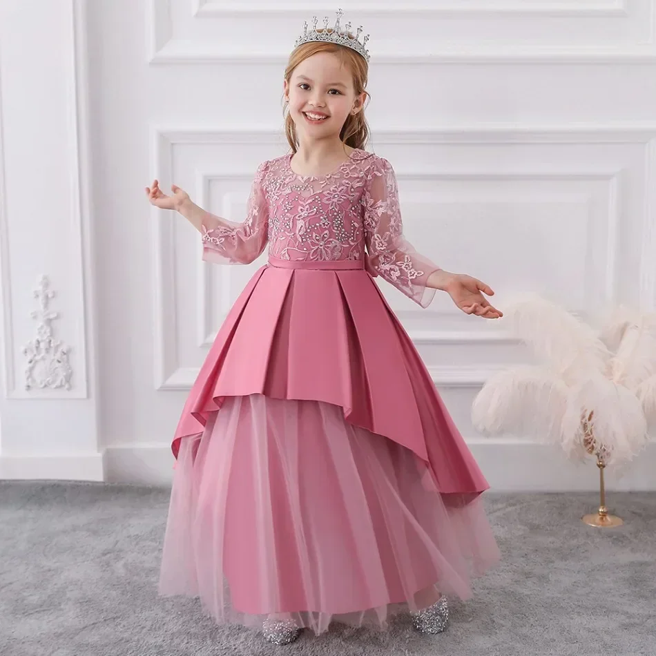 Teens Bridesmaid Girls Party Dress Long Sleeve First Communion Gown Wedding Party Princess Dresses Bow Christmas Costumes ASQ03
Teens Bridesmaid Girls Party Dress Long Sleeve First Communion Gown Wedding Party Princess Dresses Bow Christmas Costumes ASQ03