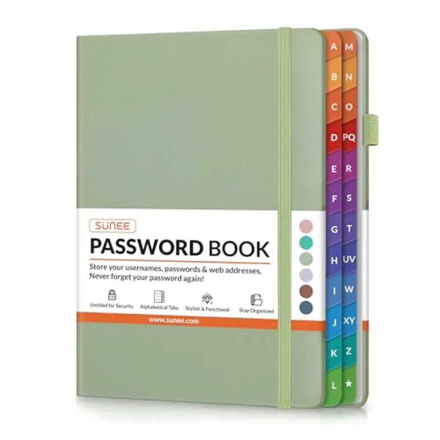 Password Book with Colorful Alphabetical Tabs, Password Books for Seniors, Password Keeper Book for Computer and Internet Addre
Password Book with Colorful Alphabetical Tabs, Password Books for Seniors, Password Keeper Book for Computer and Internet Addre