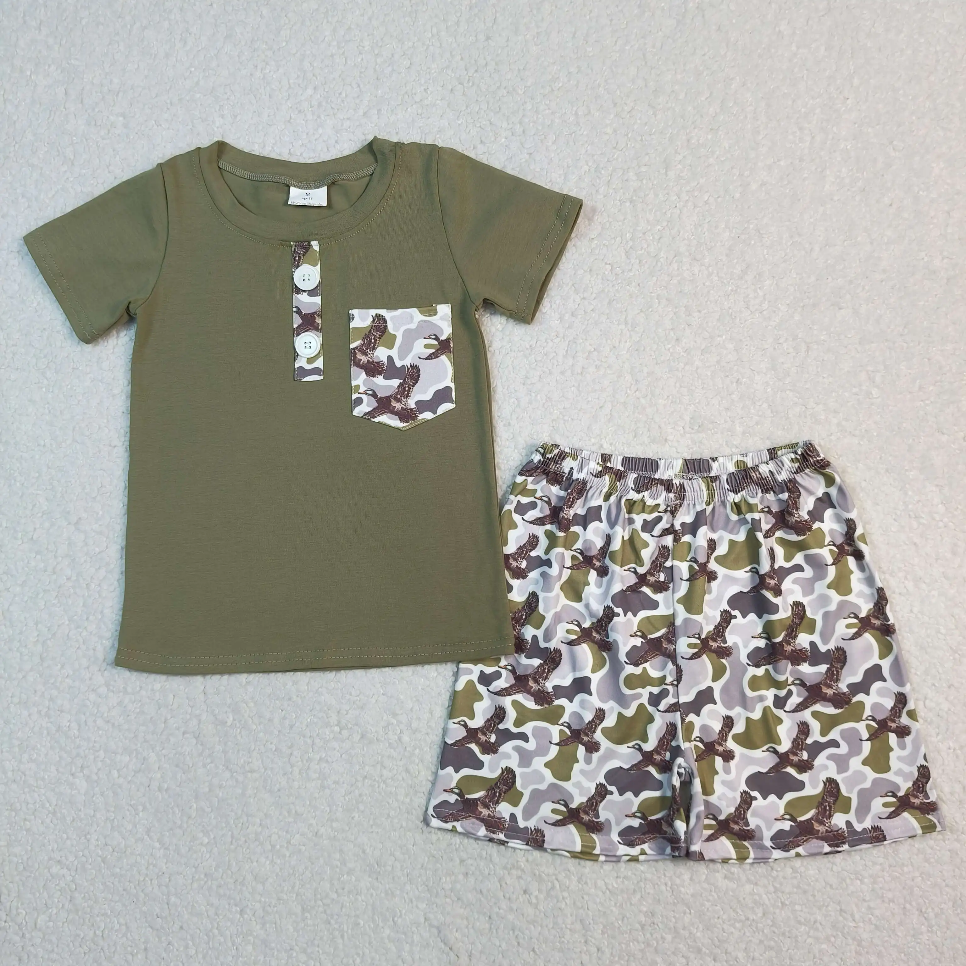 Wholesale Baby Boy Summer Set Children Short Sleeve Pocket Buttons Shirt Toddler Ducks Camo Shorts Kids Boys Outfit Clothing
Wholesale Baby Boy Summer Set Children Short Sleeve Pocket Buttons Shirt Toddler Ducks Camo Shorts Kids Boys Outfit Clothing