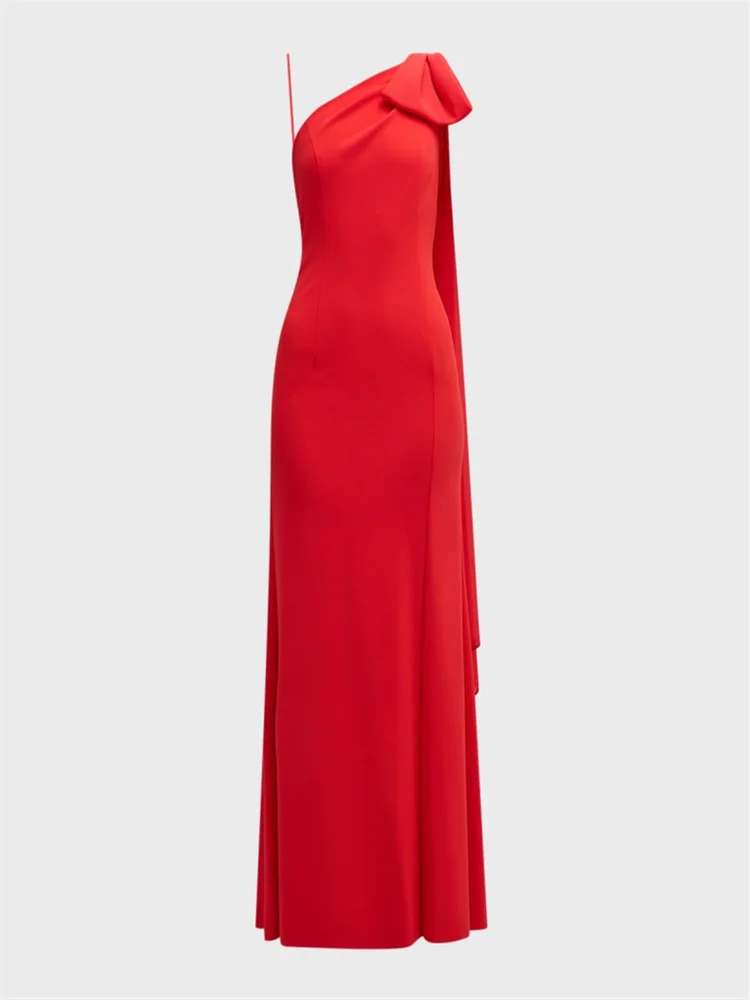 Customized One-Shoulder Neckline Sleeveless Neckline With Bow Column Prom Dress Elegant Back Zipper Floor Length Gown For Women
Customized One-Shoulder Neckline Sleeveless Neckline With Bow Column Prom Dress Elegant Back Zipper Floor Length Gown For Women