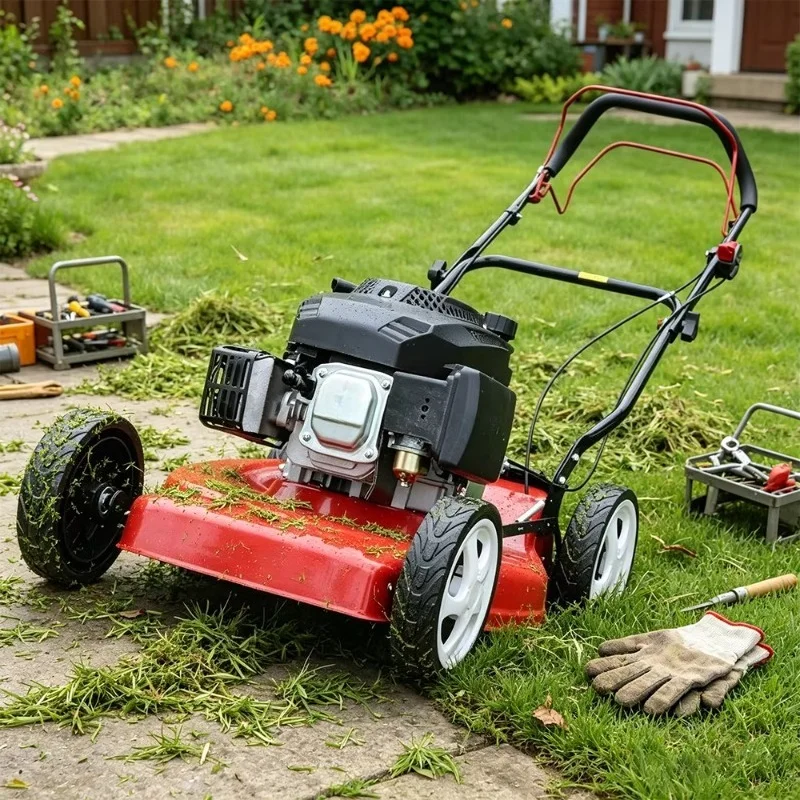 The gas-powered push-type lawn mower is suitable for home gardens, orchards, and rugged terrain
The gas-powered push-type lawn mower is suitable for home gardens, orchards, and rugged terrain