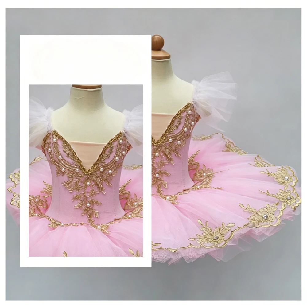 THEEPER Professional Pancake Ballet Tutu Dress, Pearl Gold Lace Rhinestone Princess Ballerina Stage Performance Dance Costume
THEEPER Professional Pancake Ballet Tutu Dress, Pearl Gold Lace Rhinestone Princess Ballerina Stage Performance Dance Costume