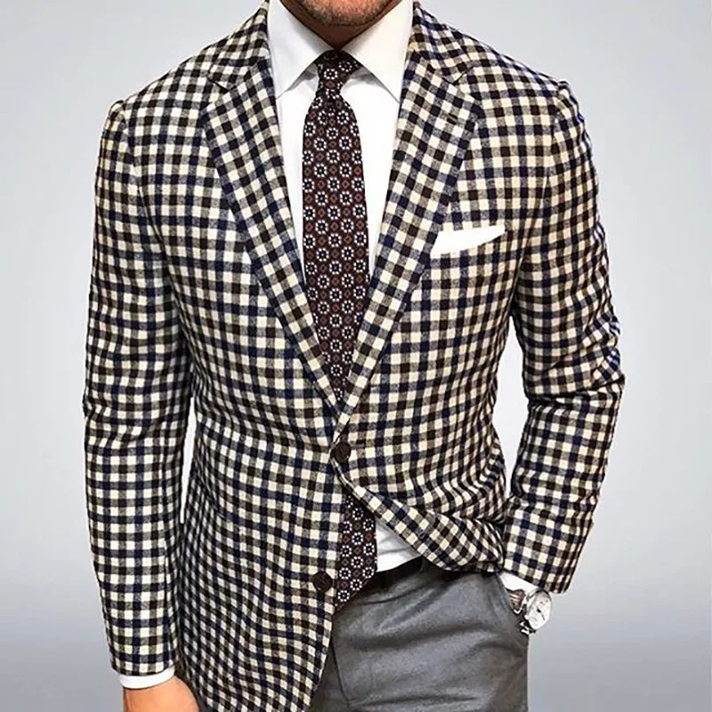 2023 New Hot Sale Men's Suit Coat Plaid Casual Men's Suit Coat Men Long Sleeve Outwear
2023 New Hot Sale Men's Suit Coat Plaid Casual Men's Suit Coat Men Long Sleeve Outwear