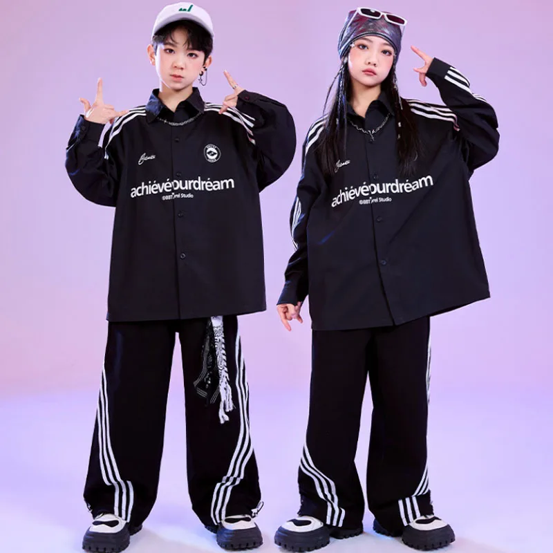 Children Streetwear Boys Hip Hop Black Jacket Joggers Pants Girls Sport Coat Kids Jazz Pullover School Unifoms Clothes Set
Children Streetwear Boys Hip Hop Black Jacket Joggers Pants Girls Sport Coat Kids Jazz Pullover School Unifoms Clothes Set