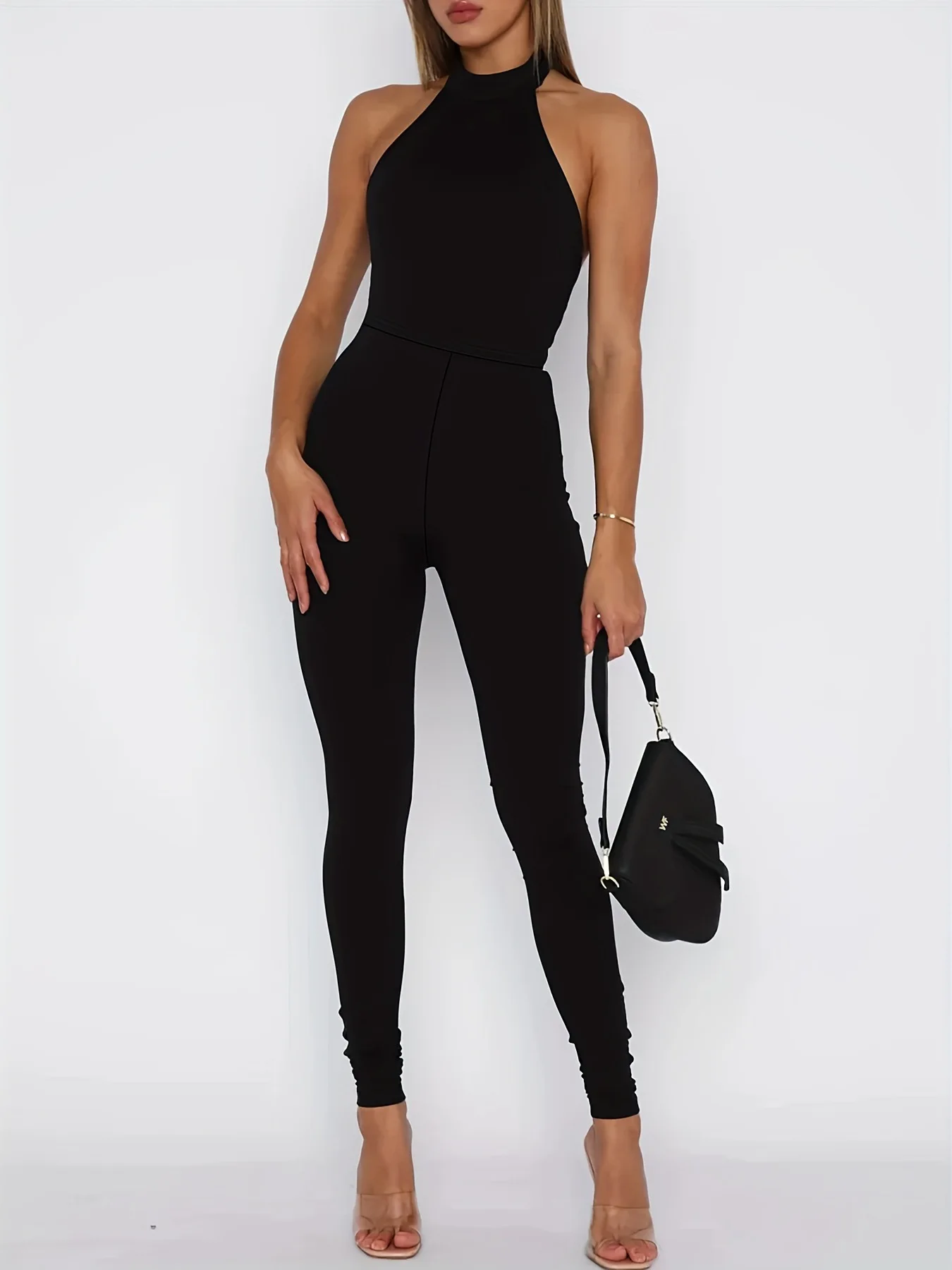 Summer 2026 Black Jumpsuit Women Halter Backless Sexy Slim Full Length Pencil Pants Trousers Sleeveless Rompers Jumpsuits 63948
Summer 2026 Black Jumpsuit Women Halter Backless Sexy Slim Full Length Pencil Pants Trousers Sleeveless Rompers Jumpsuits 63948