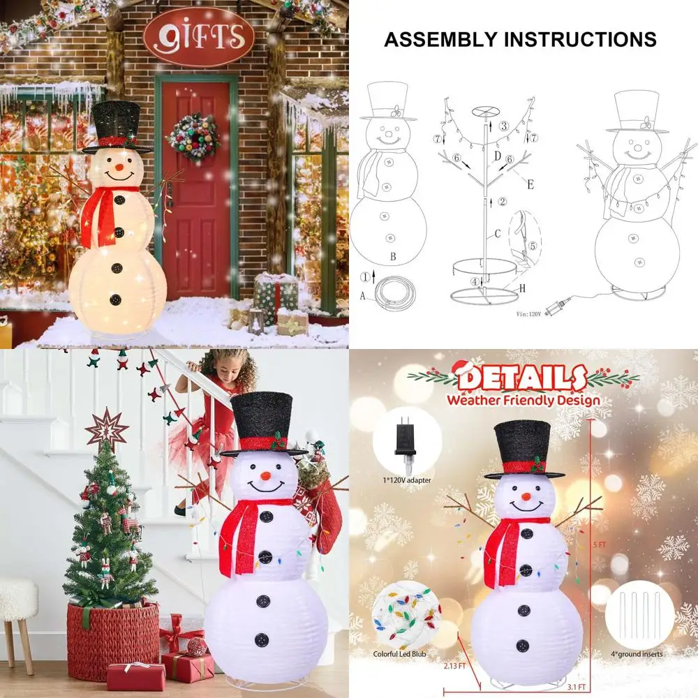 Всплывающий снеговик длиной 5 футов со 100 светодиодными многоцветными фонарями, шляпой и шарфом для праздничного декора и подарков
Всплывающий снеговик длиной 5 футов со 100 светодиодными многоцветными фонарями, шляпой и шарфом для праздничного декора и подарков