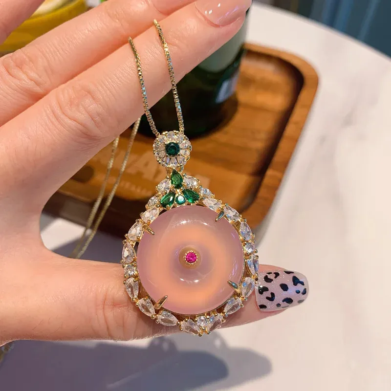 YISON Charms 925 Sterling Silver Jade Crystal Pendant Women's Necklace Round Birthstone Fine High Quality Pink Jewelry Gift
YISON Charms 925 Sterling Silver Jade Crystal Pendant Women's Necklace Round Birthstone Fine High Quality Pink Jewelry Gift