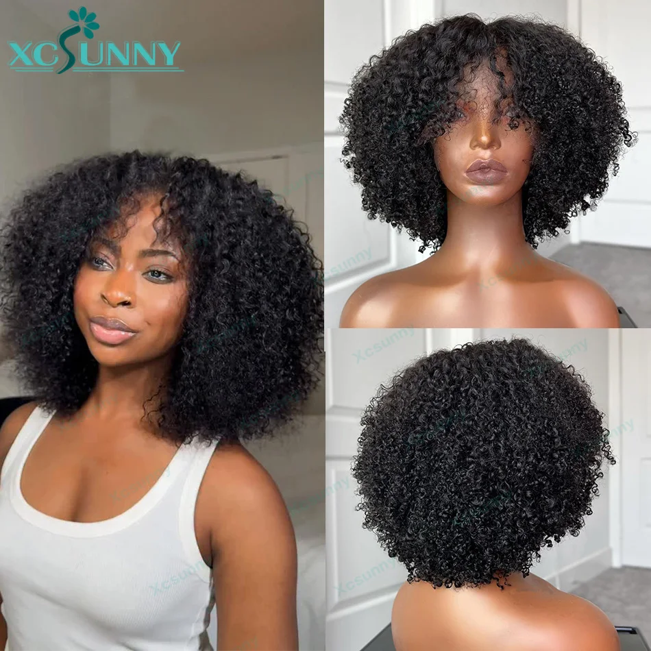 Bang Wig Human Hair Glueless Short Afro Kinky Curly Wigs With Bangs For Women Full Machine Made Curly Bob Wig Natural Color
Bang Wig Human Hair Glueless Short Afro Kinky Curly Wigs With Bangs For Women Full Machine Made Curly Bob Wig Natural Color