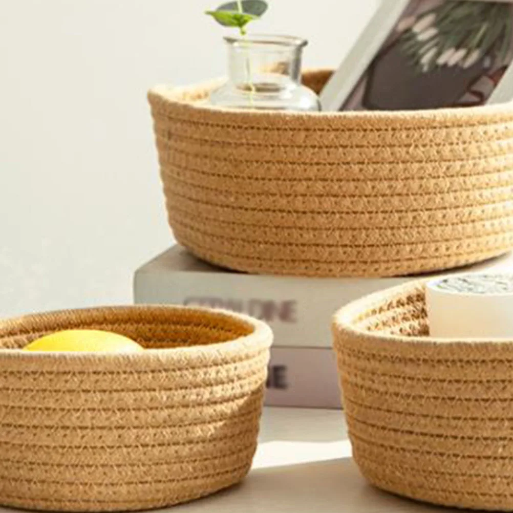 3 pcs Desktop Storage Box Woven Organizer Basket For Office Study Living Room Cotton Rope Sundry Storage Container
3 pcs Desktop Storage Box Woven Organizer Basket For Office Study Living Room Cotton Rope Sundry Storage Container