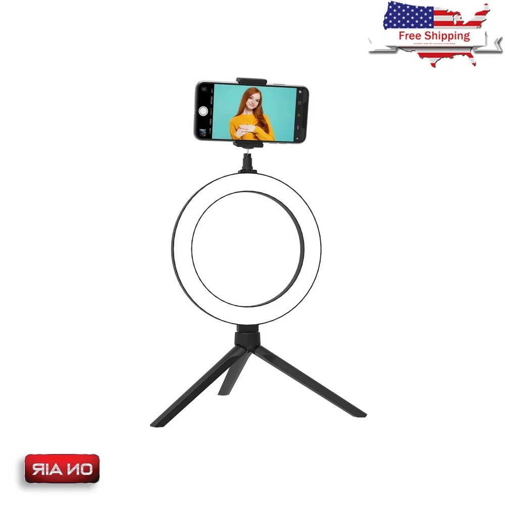 8 Inch Portable LED Ring Light with Stand Phone Holder Vlogging Live Streaming Video Chatting USB Powered Adjustable Brightness
8 Inch Portable LED Ring Light with Stand Phone Holder Vlogging Live Streaming Video Chatting USB Powered Adjustable Brightness