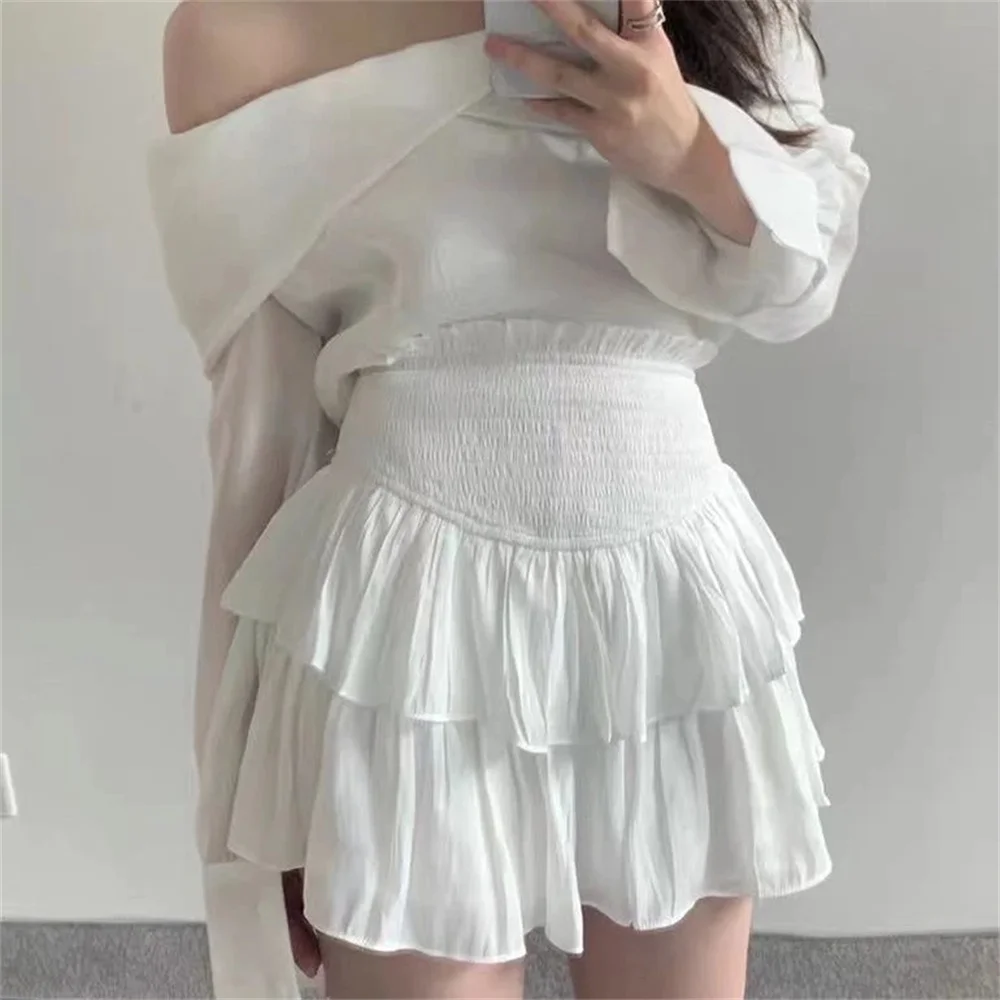 Double Layer Ruffles Mini Pleated Skirt Ballet Style Black White Puffy Skirts Women Summer Sweet High Waist A-line Short Skirt
Double Layer Ruffles Mini Pleated Skirt Ballet Style Black White Puffy Skirts Women Summer Sweet High Waist A-line Short Skirt