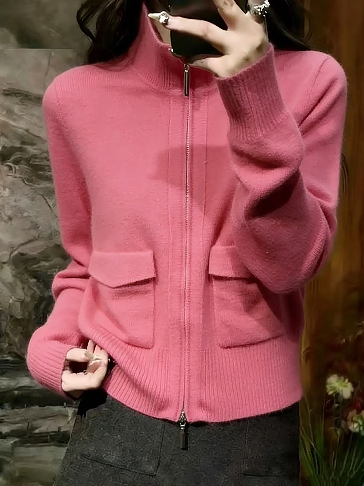 Korean Style Knitted Zipper Open Cardigan Spring Season Long Sleeve Base Shirt Soft Comfortable New Style Top Trendy White
Korean Style Knitted Zipper Open Cardigan Spring Season Long Sleeve Base Shirt Soft Comfortable New Style Top Trendy White