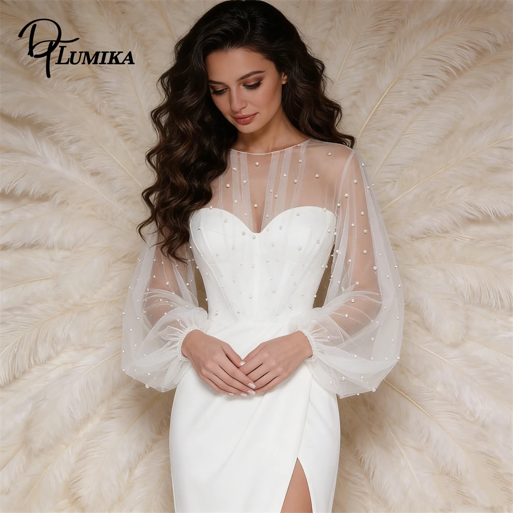 Women Pearls Tulle Sleeve Maxi Dress Strapless Beaded Bodice High-Slit Formal Gala Party Luxury Elegant Evening Dress
Women Pearls Tulle Sleeve Maxi Dress Strapless Beaded Bodice High-Slit Formal Gala Party Luxury Elegant Evening Dress