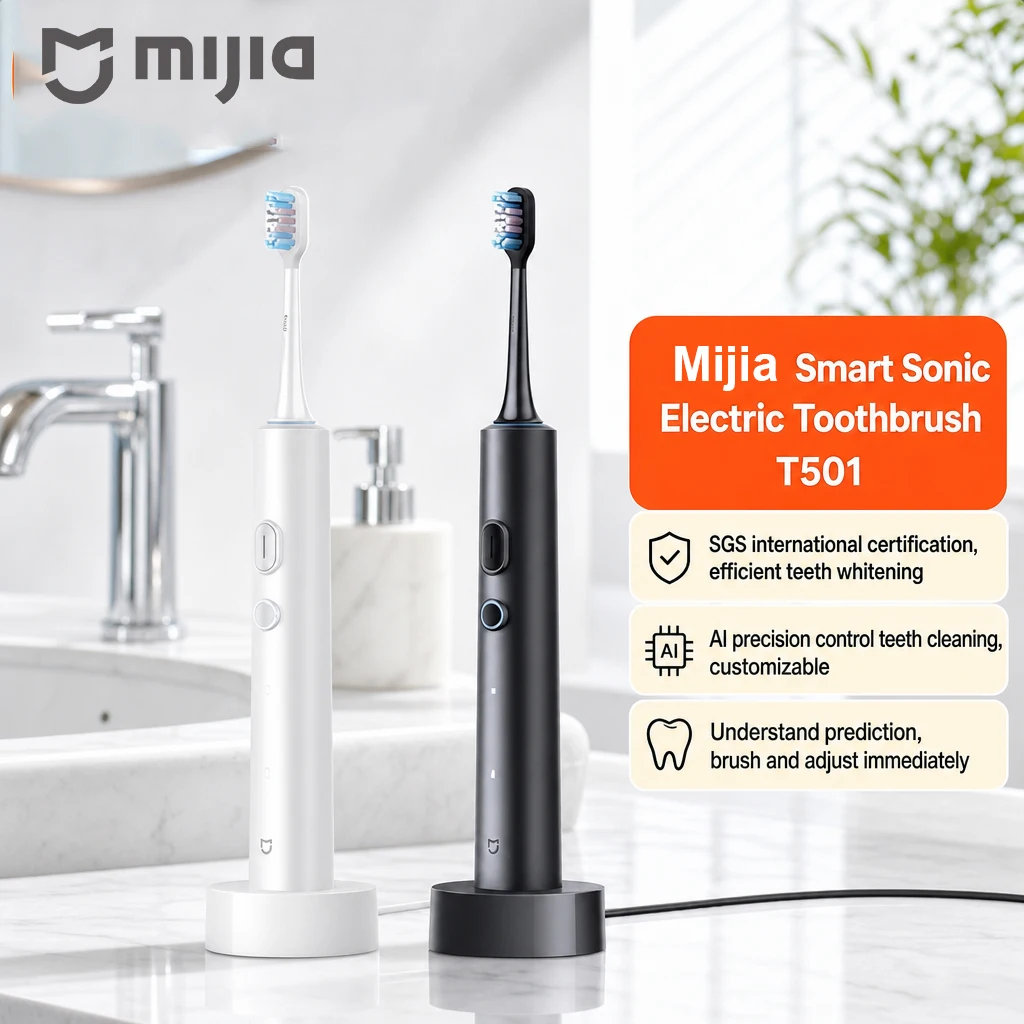 Mijia Electric Toothbrush T501 Smart Sonic Toothbrush IPX8 Waterproof Wireless Charging 3 Mode Oral Cleaner for Teeth Whitening
Mijia Electric Toothbrush T501 Smart Sonic Toothbrush IPX8 Waterproof Wireless Charging 3 Mode Oral Cleaner for Teeth Whitening