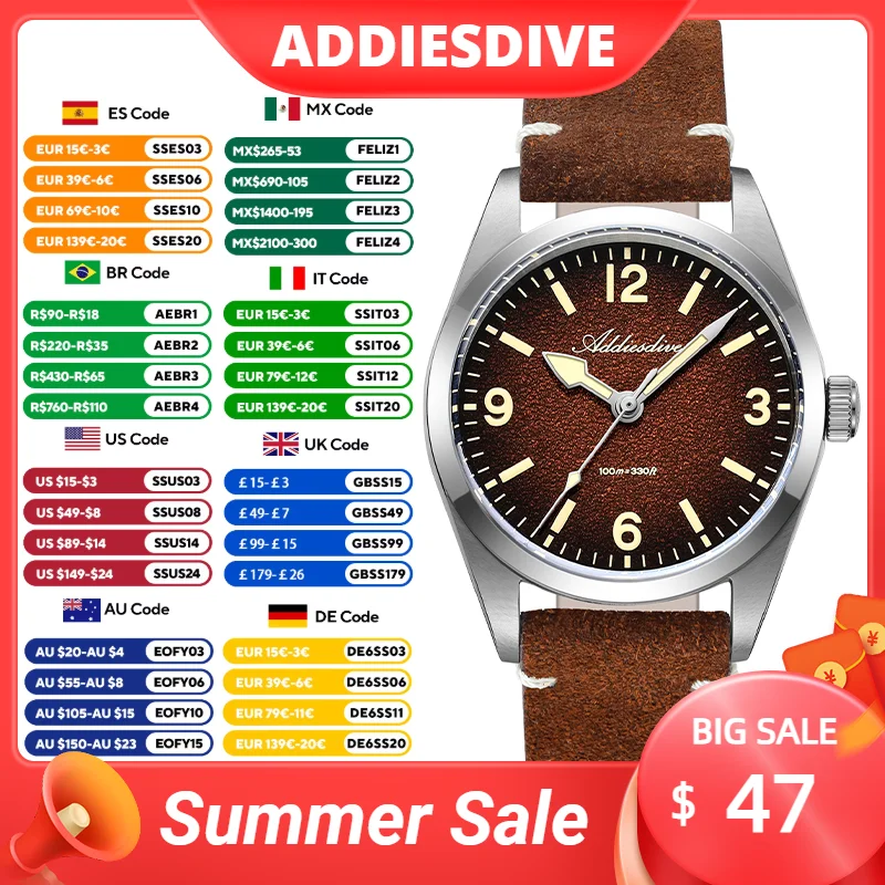 ADDIESDIVE 2026 Men's Watch Quartz Stainless Steel Diving Watch Super Luminous Luxury reloj hombre AD2544 NEW Waterproof Watches
ADDIESDIVE 2026 Men's Watch Quartz Stainless Steel Diving Watch Super Luminous Luxury reloj hombre AD2544 NEW Waterproof Watches