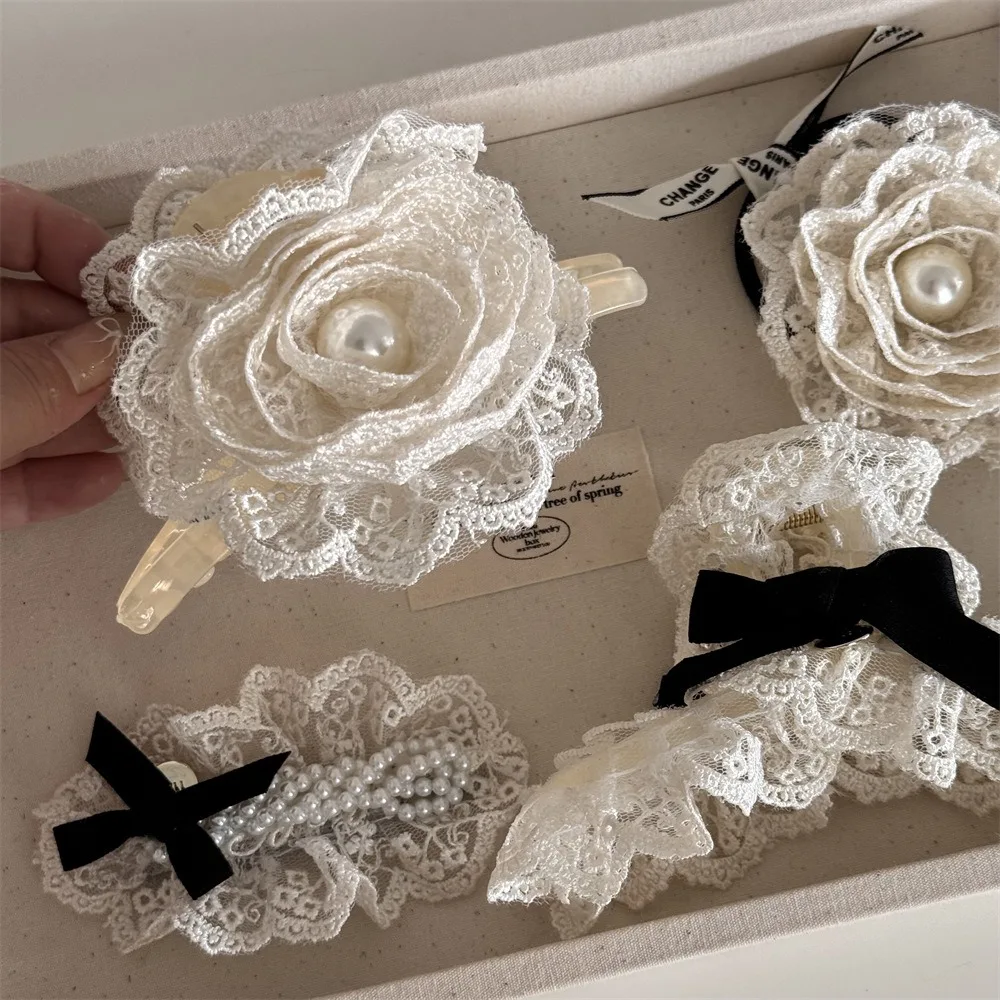 Retro Cloth Lace Flower Hair Clip Pearl Barrette Flower Hair Claw Shark Clip Headwear Lace Wedding Hair Clip Travel
Retro Cloth Lace Flower Hair Clip Pearl Barrette Flower Hair Claw Shark Clip Headwear Lace Wedding Hair Clip Travel