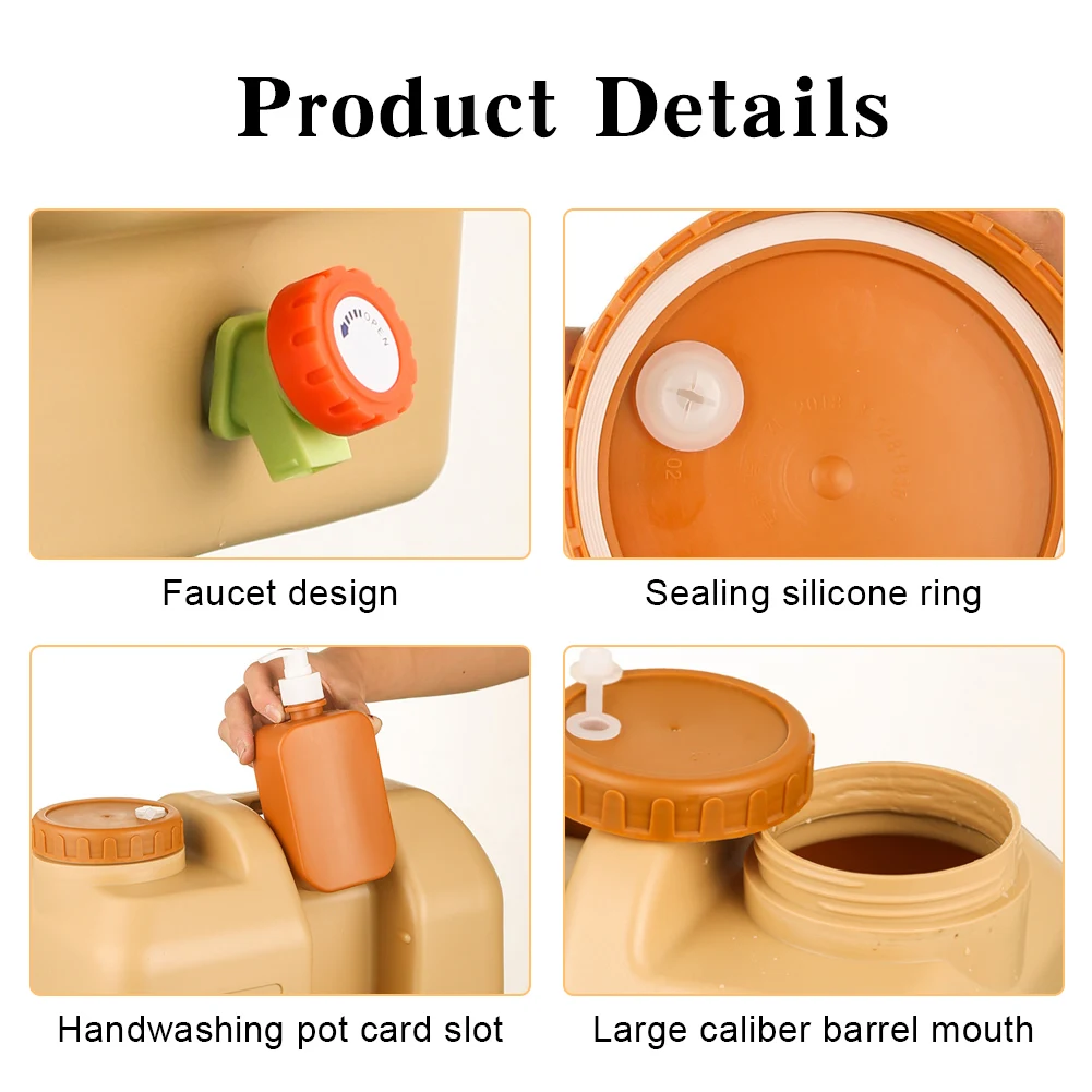 20L Portable Camping Water Jug with Spigot and Soap Dispenser Water Tank Water Storage Tank for Camping Fishing Picnic Hiking
20L Portable Camping Water Jug with Spigot and Soap Dispenser Water Tank Water Storage Tank for Camping Fishing Picnic Hiking